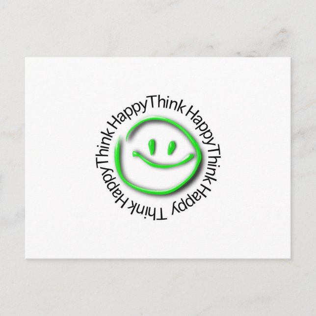 Carte Postale Think Happy (édition verte néon) (Devant)