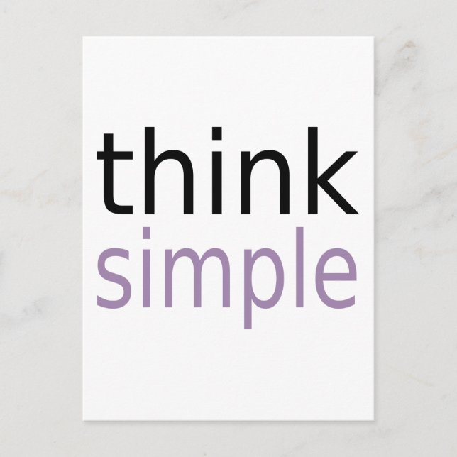 Carte Postale Think Simple (édition violette) (Devant)