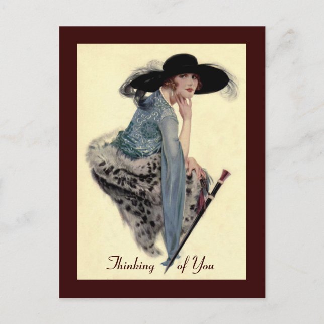 Carte Postale Thinking of You Twenties Glamour Postcard (Devant)