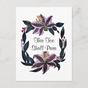 Carte Postale "This Too Shop Pass" Aquarelle Lily Wreath