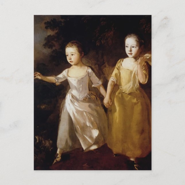 Carte Postale Thomas Gainsborough- Les filles pourchassant un pa (Devant)