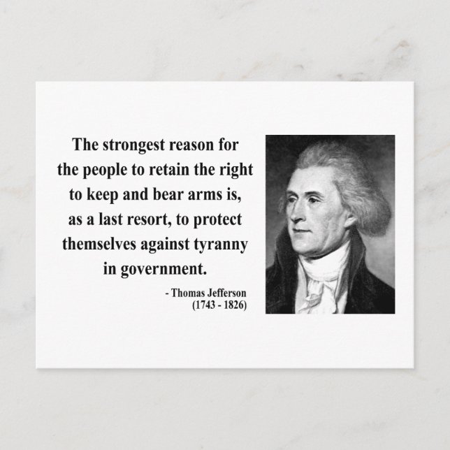 Carte Postale Thomas Jefferson Citation 6b (Devant)