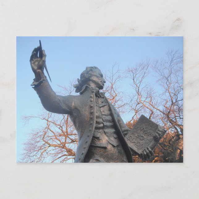 Carte Postale Thomas Paine Statue Tenant Les Droit (Devant)