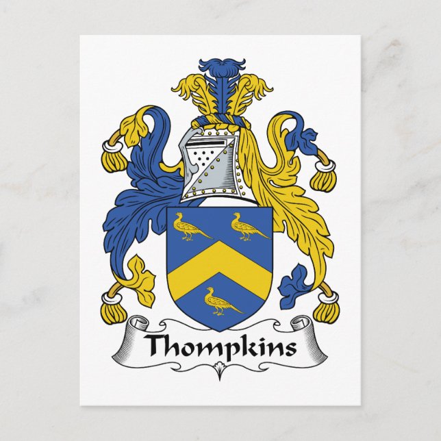 Carte Postale Thompkins Family Crest (Devant)