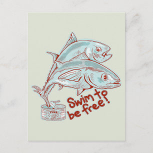 Carte Postale Thon Poisson assaisonnant une boîte