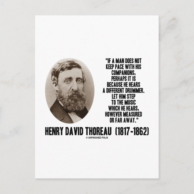Carte Postale Thoreau Différent Drummer Étape À La Musique (Devant)