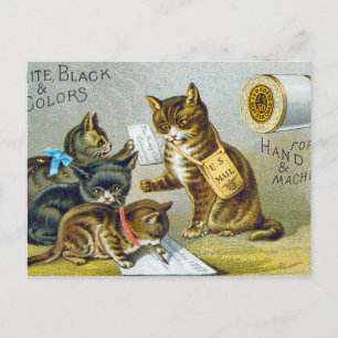 Carte Postale Thread Trade Card, 1880