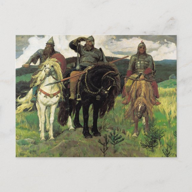 Carte Postale Three Bogatyrs (1898) par Viktor Vasnetsov Print (Devant)