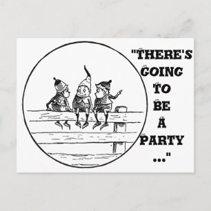 Carte Postale Three Brownies on a Fence