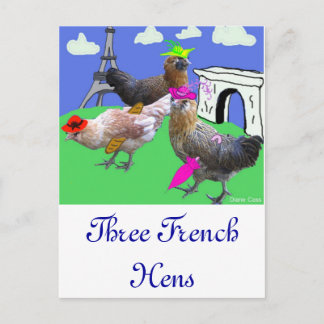Carte Postale Three French Hens