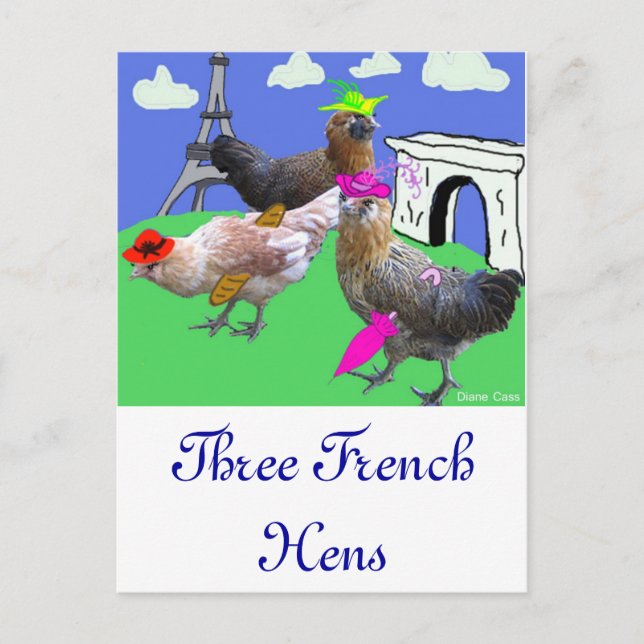 Carte Postale Three French Hens (Devant)