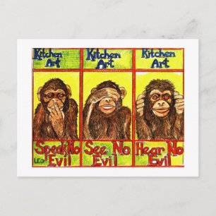 Carte Postale Three Wise Monkeys