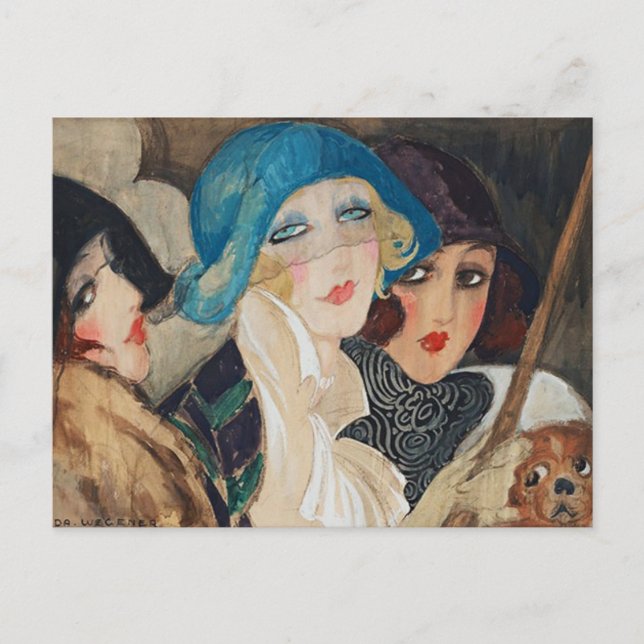 Carte Postale Three women under an umbrella  (Devant)