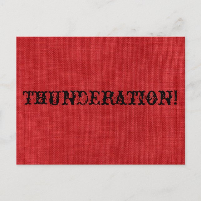 Carte Postale THUNDERATION ! police ancienne sur Red Linen Photo (Devant)