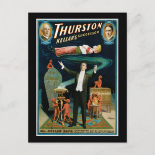 Carte Postale Thurston, Kellers Successeur Magicien vintage