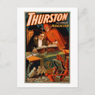 Carte Postale Thurston le grand magicien avec la magie du diable
