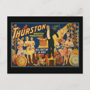 Carte Postale Thurston, maître magicien tout en casquette