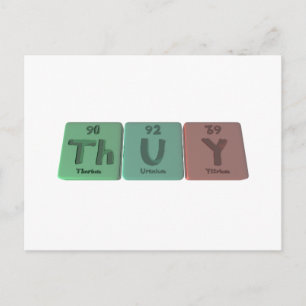 Carte Postale Thuy comme Thorium Uranium Yttrium