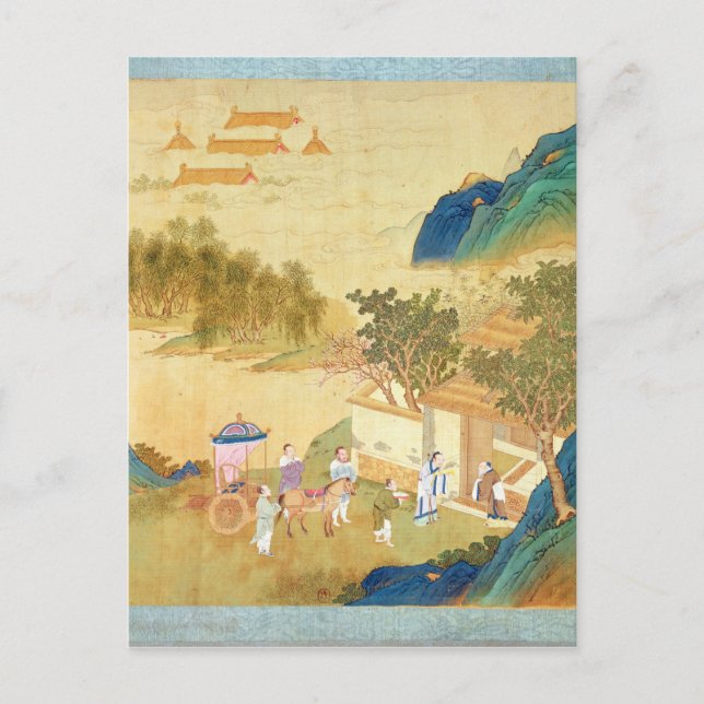 Carte Postale Ti de Wu d'empereur accueillant un homme des (Devant)