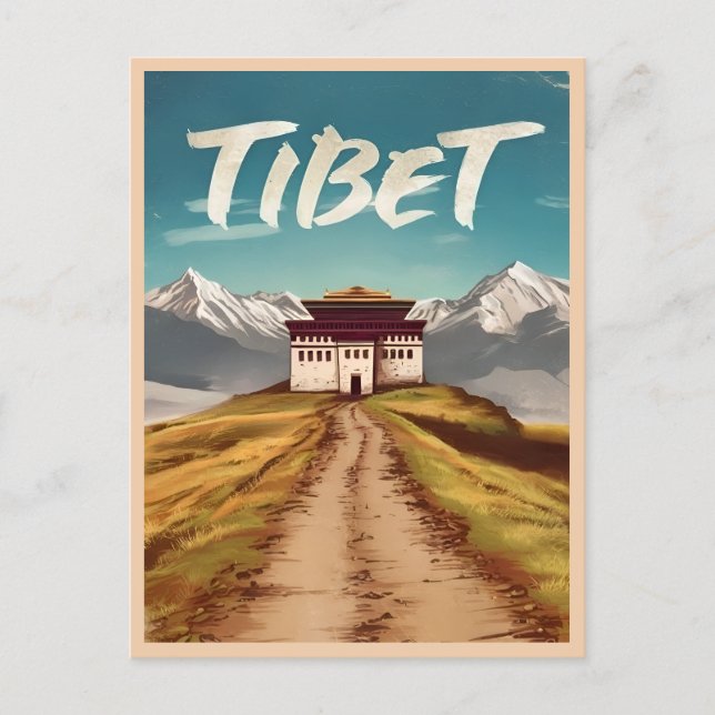 Carte Postale Tibet Vintage voyage Himalaya Rétro Pittoresque (Devant)