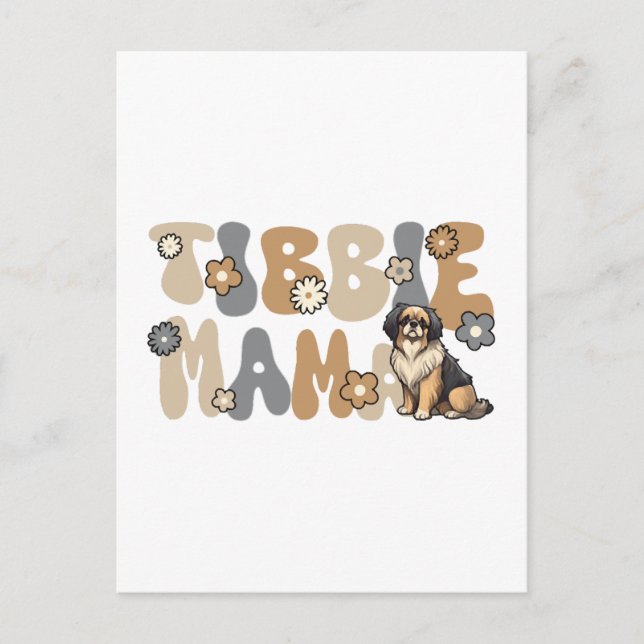 Carte Postale Tibetan Spaniel Groovy Tibbie Maman (Devant)