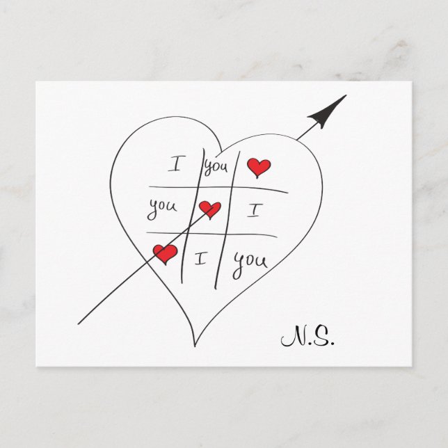 Carte Postale Tic Tac Love Toe Citer l'amour (Devant)