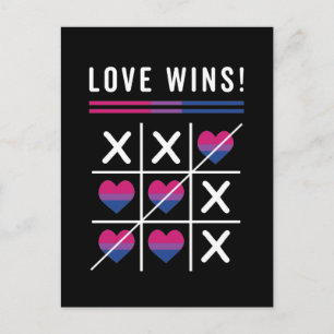 Carte Postale Tic Tac Toe Loe Remporte La Fierté Bisexuelle LGBT