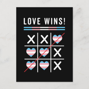 Carte Postale Tic Tac Toe Love remporte la Fierté transgenre LGB