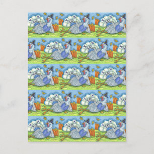 CARTE POSTALE TIC TAC TOE TURKEY, AMUSANT MERCI JEUX AUX OISEAUX