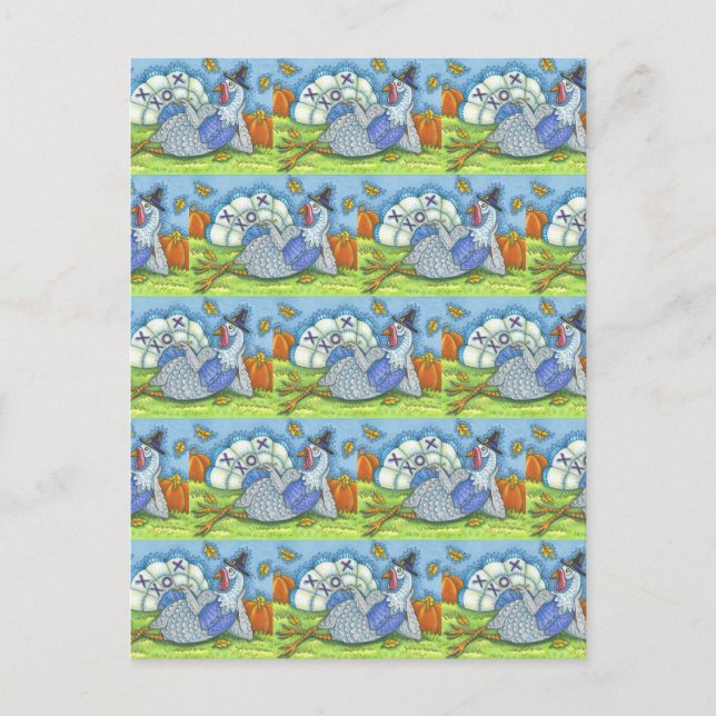 CARTE POSTALE TIC TAC TOE TURKEY, AMUSANT MERCI JEUX AUX OISEAUX (Devant)