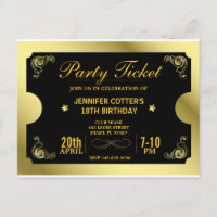 Ticket de fête doré