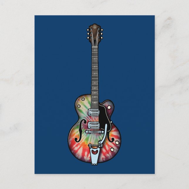Carte Postale Tie Dye Guitare (Devant)