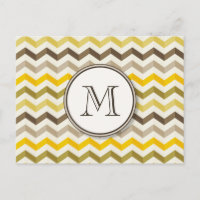 Tige Earthtone Gold Chevron avec Monogramme rond