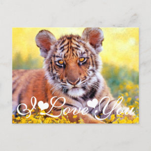 Carte Postale Tiger Baby Cub Je T'Aime