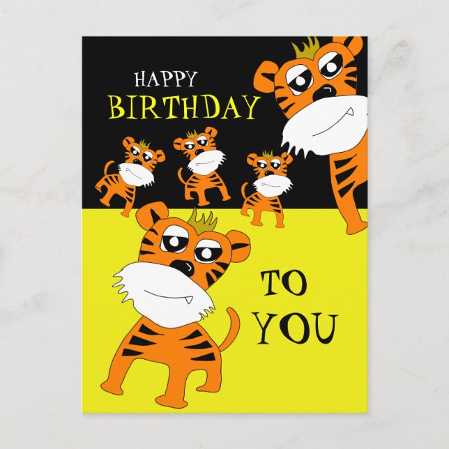 Carte postale Tiger Bonne Anniversaire (Devant)