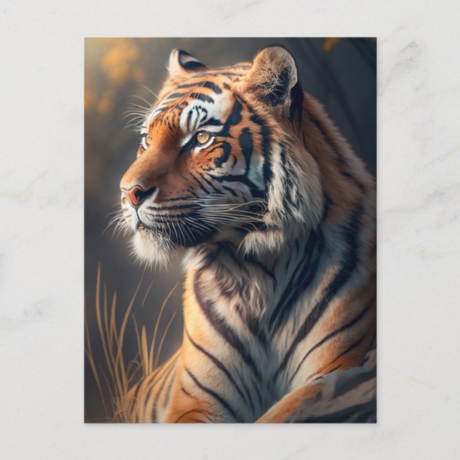 Carte postale Tiger dans la nature (Devant)