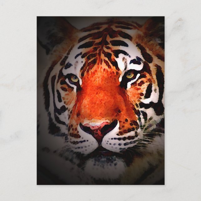Carte Postale Tiger Face Motivational Artwork (Devant)