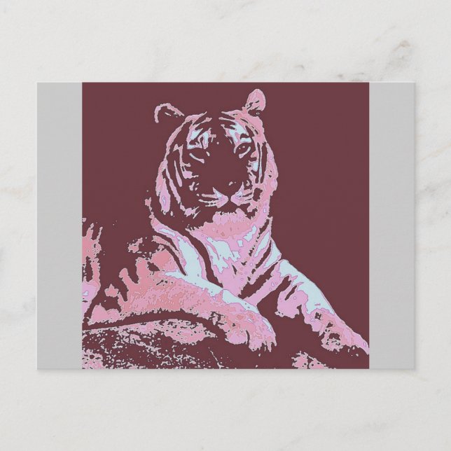 Carte Postale Tiger Pop Art (Devant)