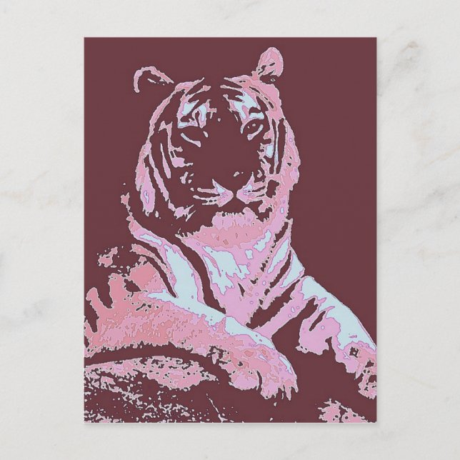 Carte Postale Tiger Pop Art (Devant)
