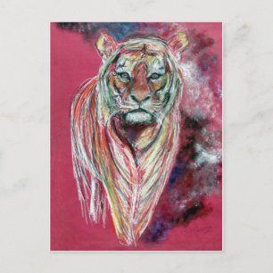 Carte Postale Tiger, popart animale par T J Conway