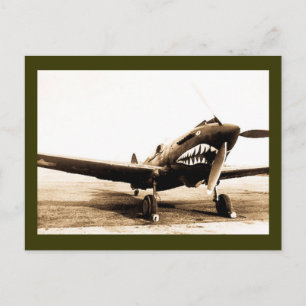 Carte Postale Tigers volants 2ème guerre mondiale Curtiss P-40 A