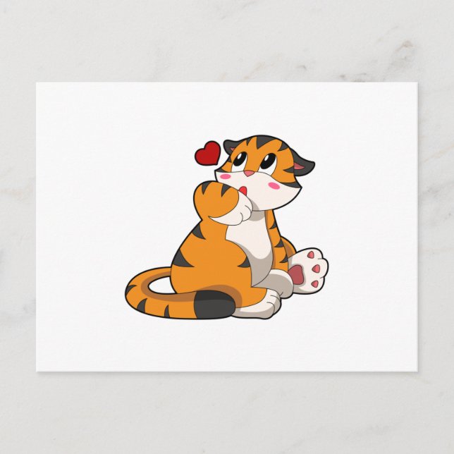 Carte Postale Tigre au cœur (Devant)