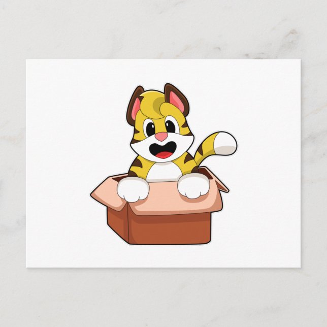 Carte Postale Tigre avec boîte (Devant)