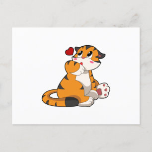 Carte Postale Tigre avec coeur
