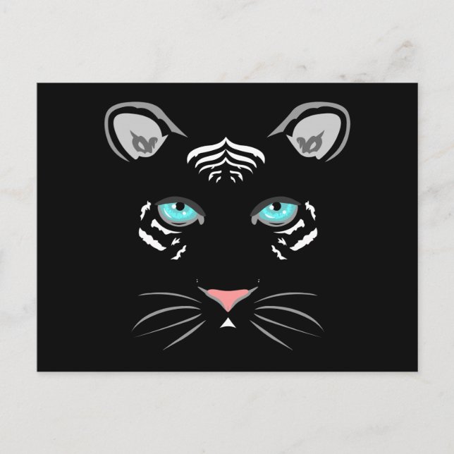 Carte Postale Tigre blanc (Devant)