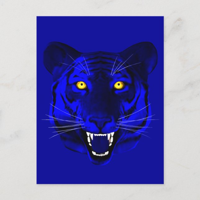 Carte Postale Tigre bleu (Devant)