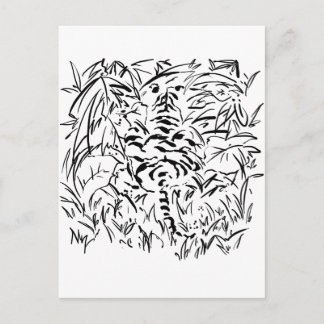 Carte Postale tigre camouflé
