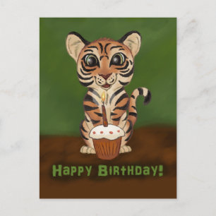 Carte Postale Tigre d'anniversaire