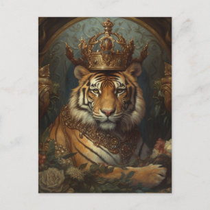 Carte Postale Tigre dans une couronne