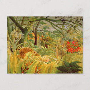 Carte Postale Tigre dans une tempête tropicale 1891